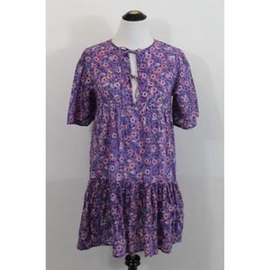 EMERSON FRY India Collection XS/S Violet Wildflower Floral Angel Dress Organic